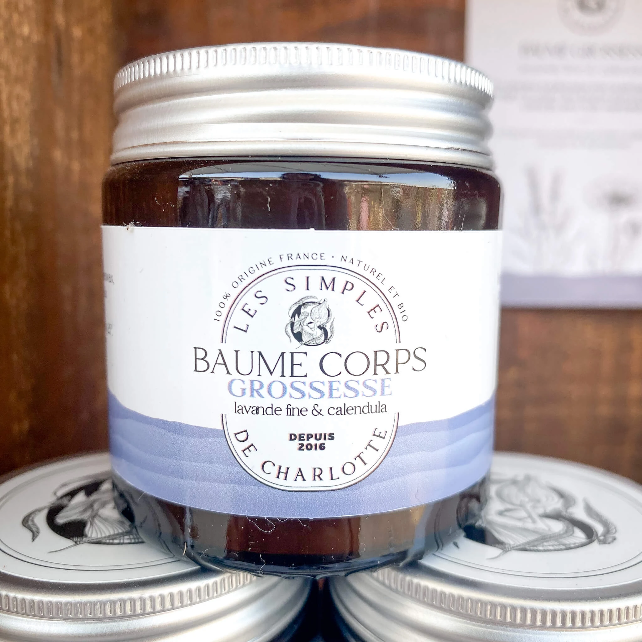 Baume grossesse à la lavande fine et au calendula des Simples de Charlotte