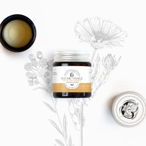 Baume pour le visage pour peau sensible à l'immortelle de Corse et au calendula des Simples de Charlotte