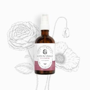 Lotion visage pour peau mature à la rose et au coquelicot des Simples de Charlotte