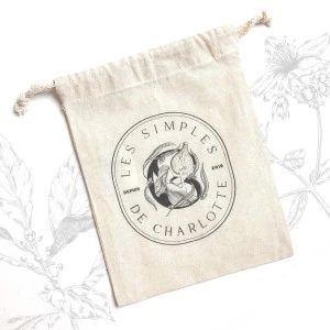 Pochon cadeau en coton bio des Simples de Charlotte