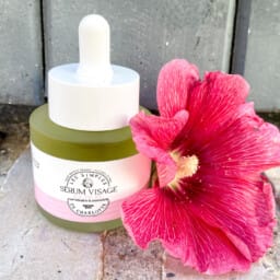 Rose trémière de l’Île de Ré à l’origine de la création du Sérum Visage Île de Ré des Simples de Charlotte.